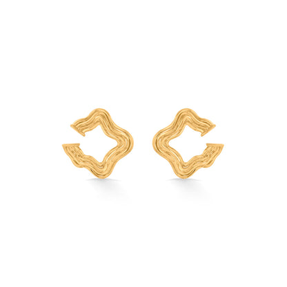 Ripple Stars Stud Gold Earring