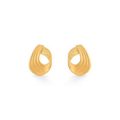 Stream Swirl Stud Gold Earring
