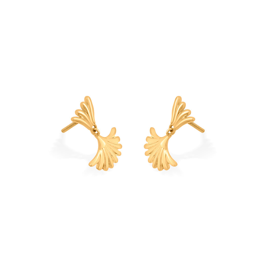 sunray bloom drops & dangler gold earring