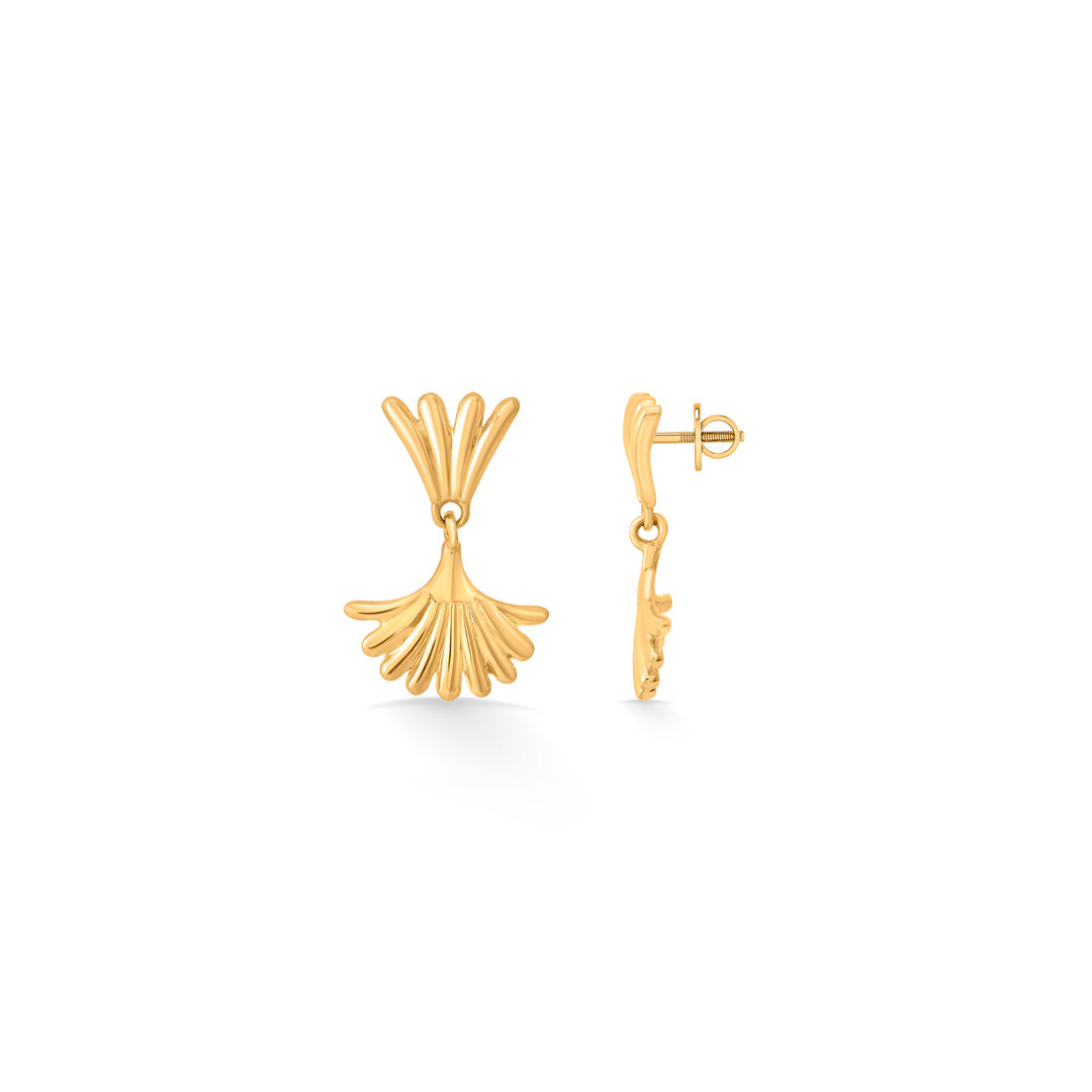 sunray bloom drops & dangler gold earring