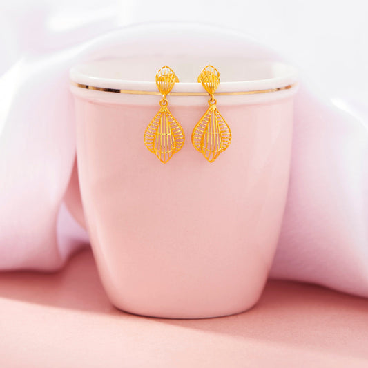 Geo Filigree Hoop & Huggie Gold Earring