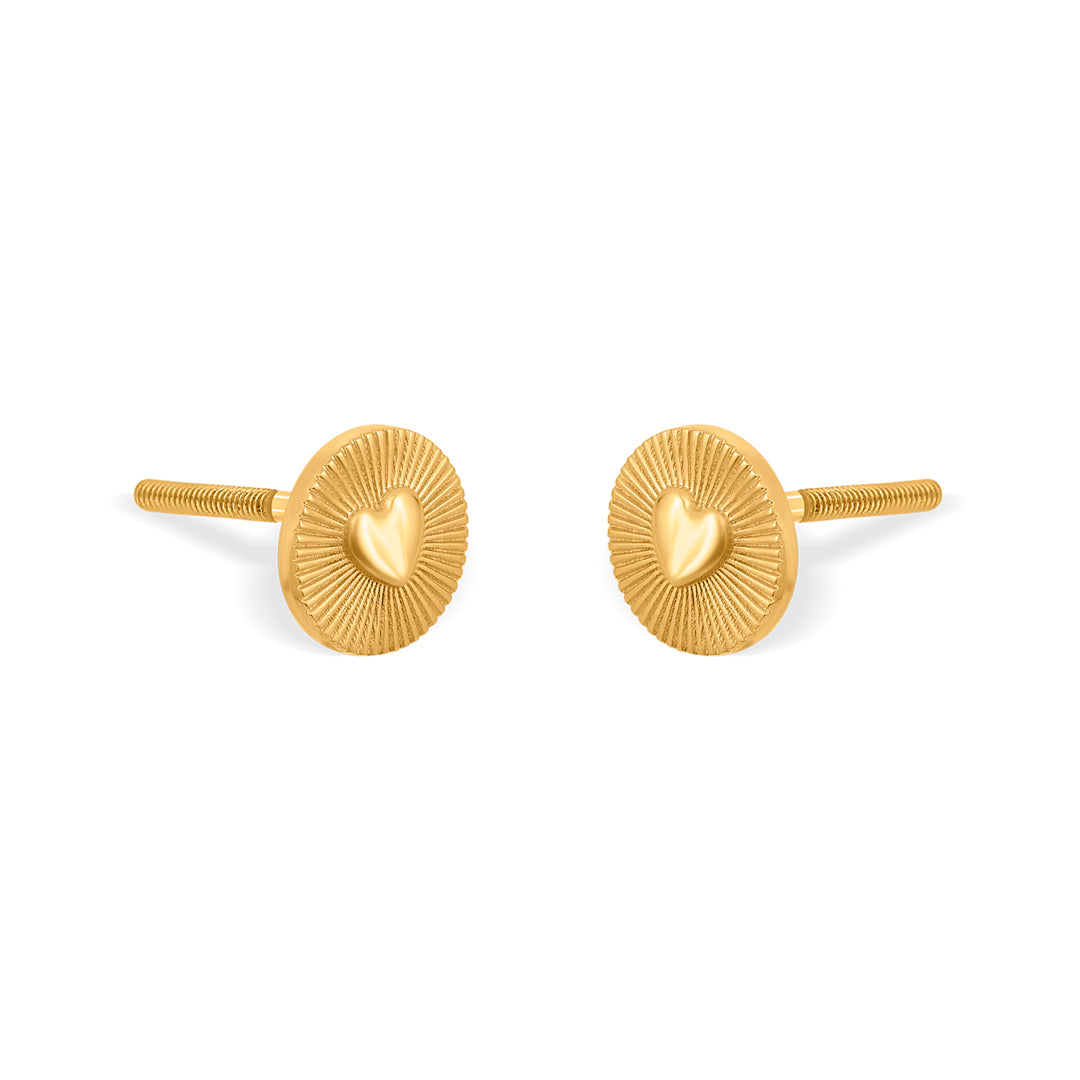 circle of love stud gold earring
