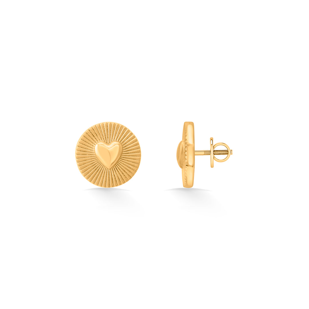 circle of love stud gold earring