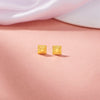 Facet Frame Stud Gold Earring