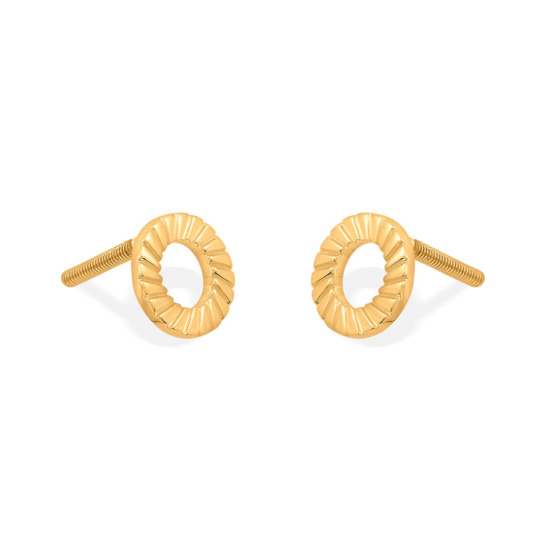 lustre circle stud gold earring