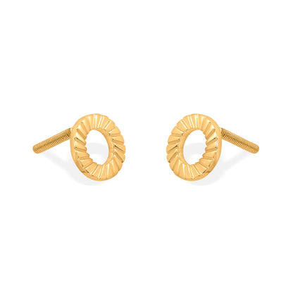 Lustre Circle Stud Gold Earring