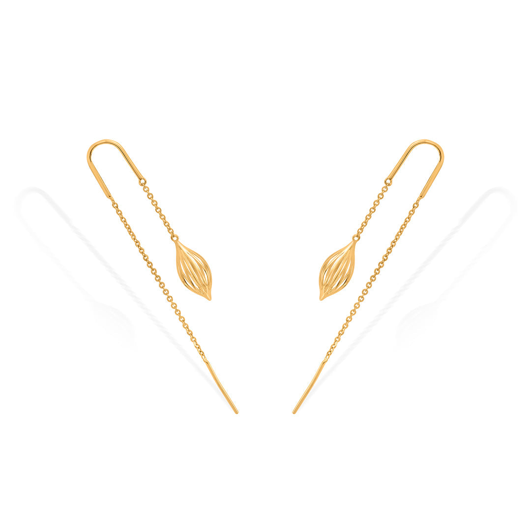 leaf pods hoop & huggie gold earring