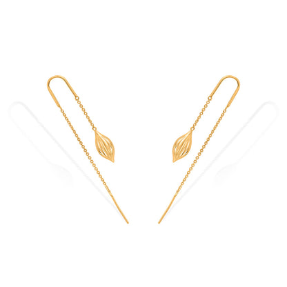 Leaf Pods Hoop & Huggie Gold Earring