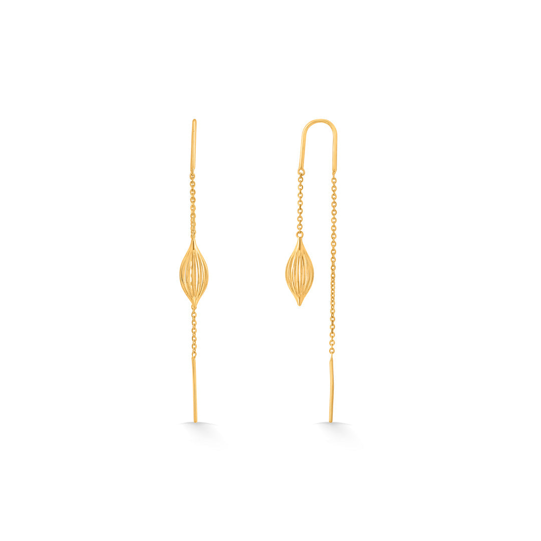 leaf pods hoop & huggie gold earring