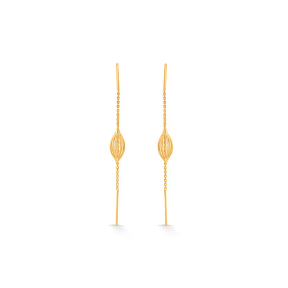 Leaf Pods Hoop & Huggie Gold Earring