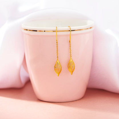 Leaf Pods Hoop & Huggie Gold Earring