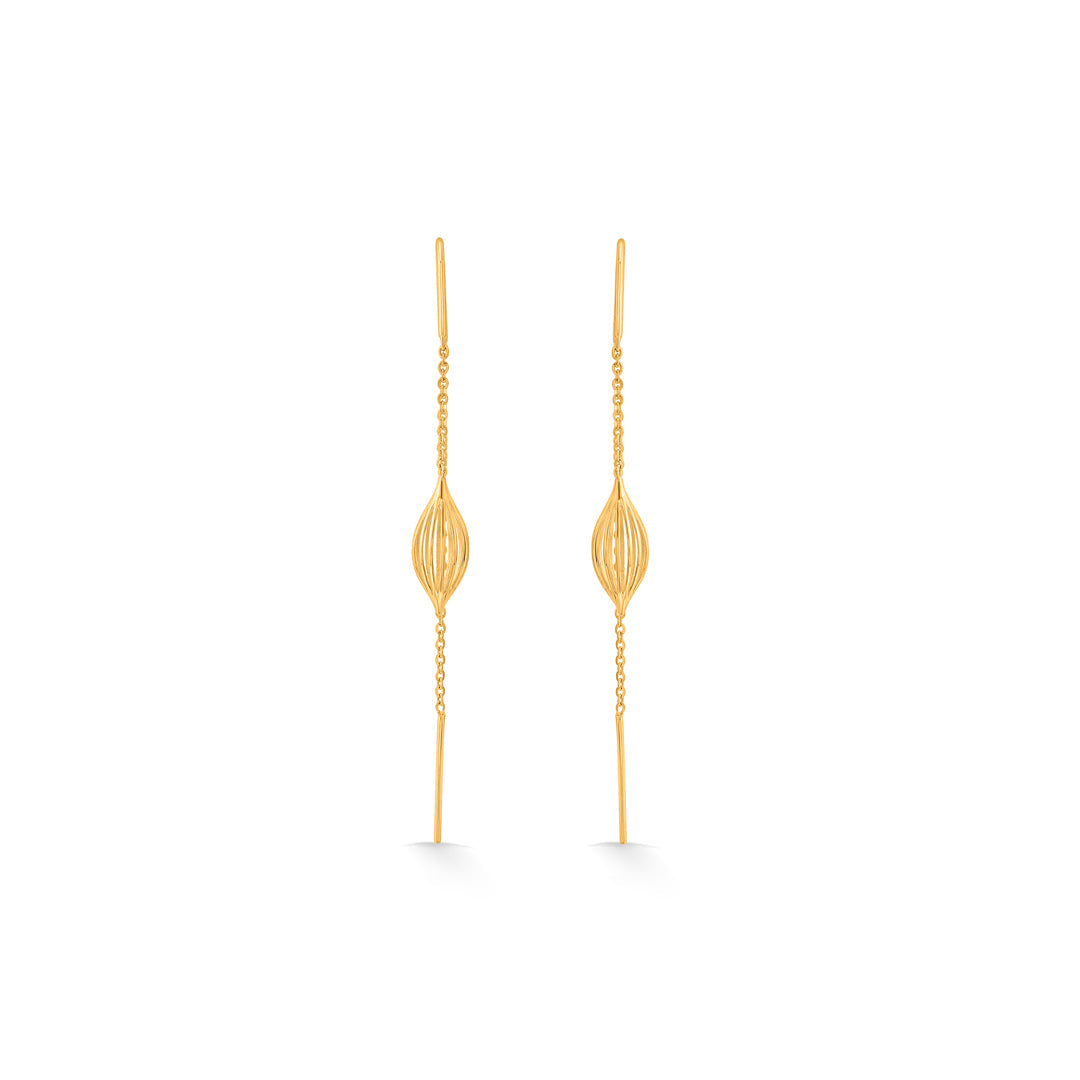 Leaf Pods Hoop & Huggie Gold Earring