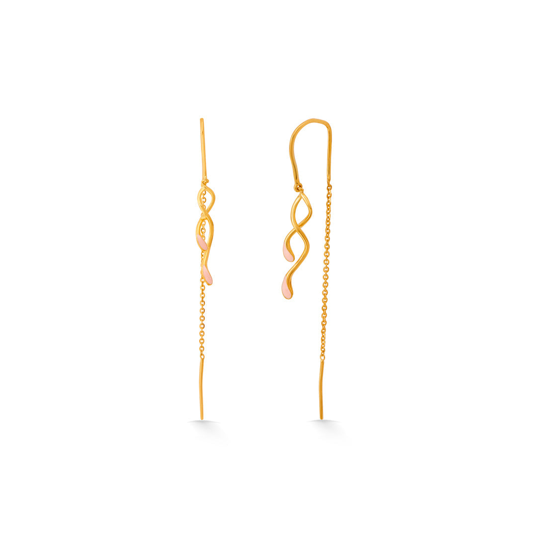 twisting tendril hoop & huggie gold earring