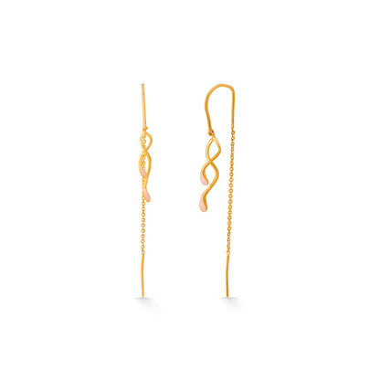 Twisting Tendril Hoop & Huggie Gold Earring