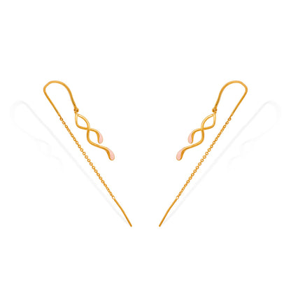 Twisting Tendril Hoop & Huggie Gold Earring