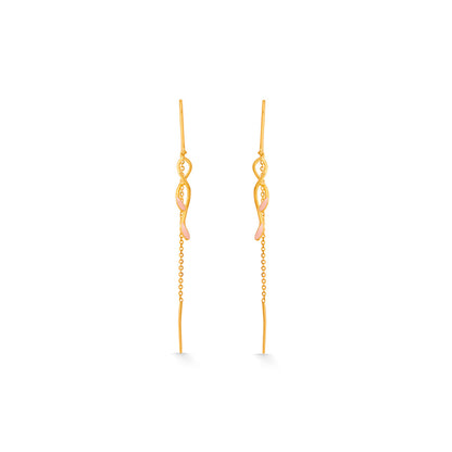 Twisting Tendril Hoop & Huggie Gold Earring