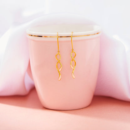 Twisting Tendril Hoop & Huggie Gold Earring