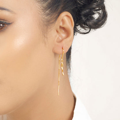 Twisting Tendril Hoop & Huggie Gold Earring