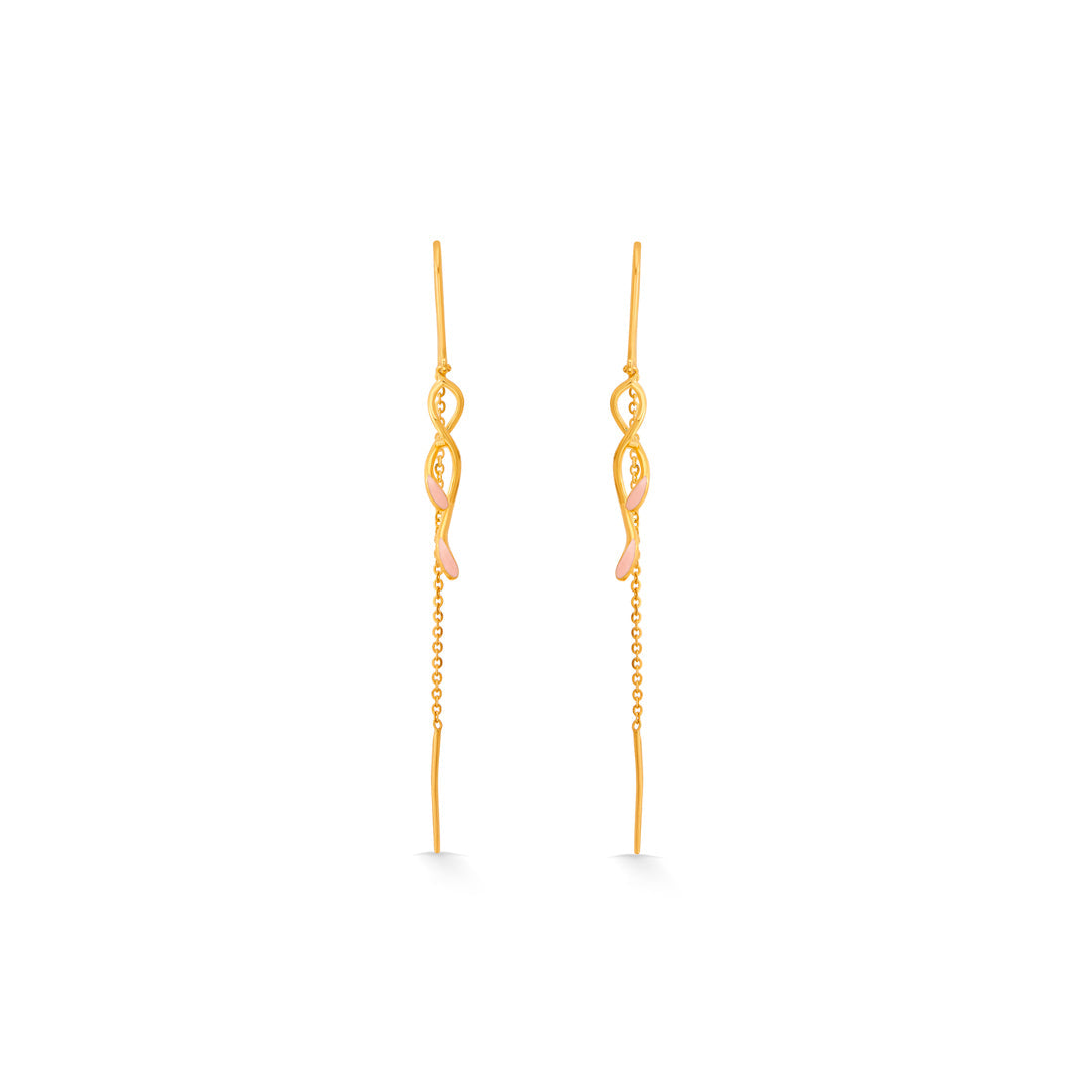 twisting tendril hoop & huggie gold earring