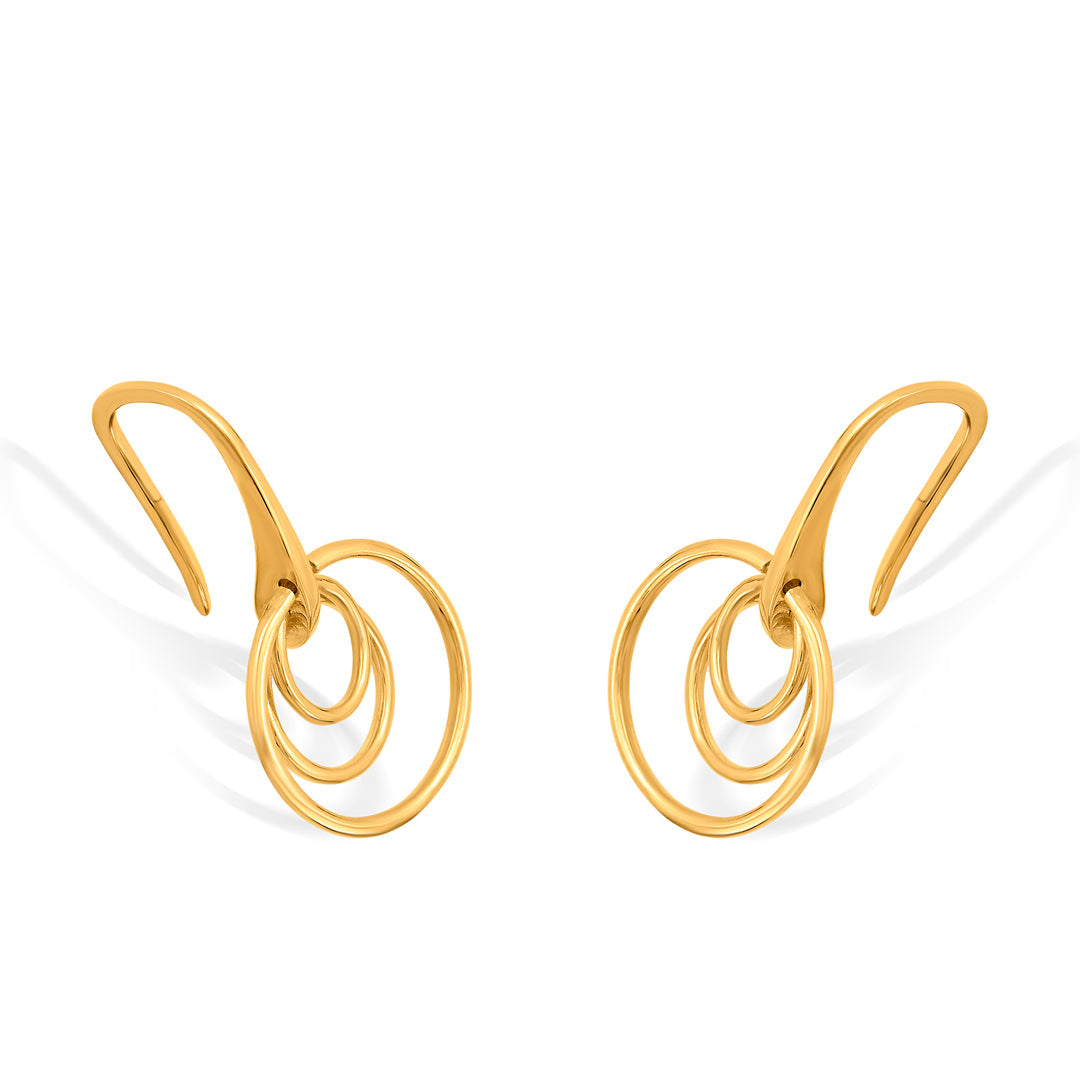 trinity ripple hoop & huggie gold earring