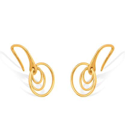 Trinity Ripple Hoop & Huggie Gold Earring