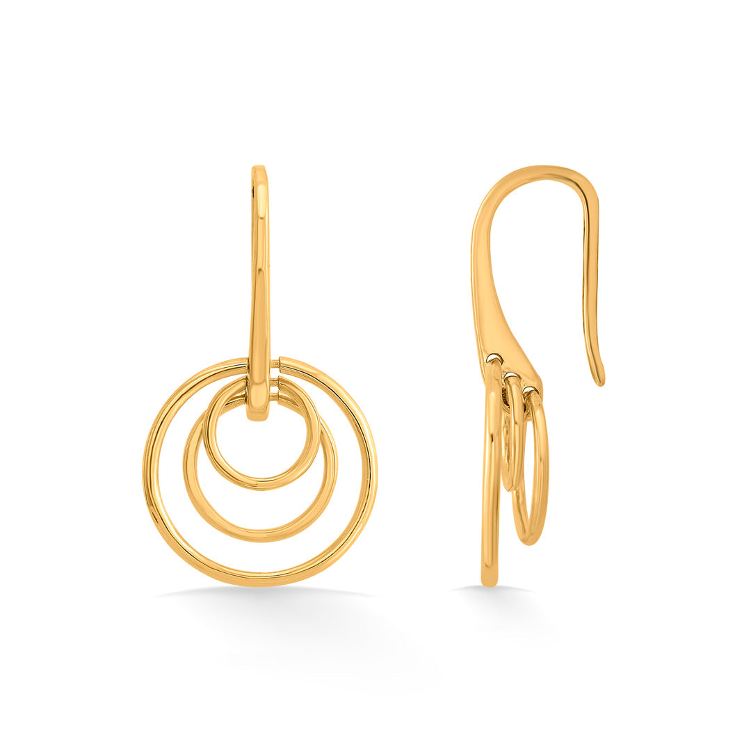 trinity ripple hoop & huggie gold earring