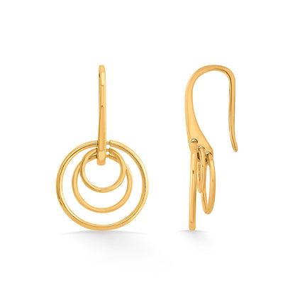 Trinity Ripple Hoop & Huggie Gold Earring