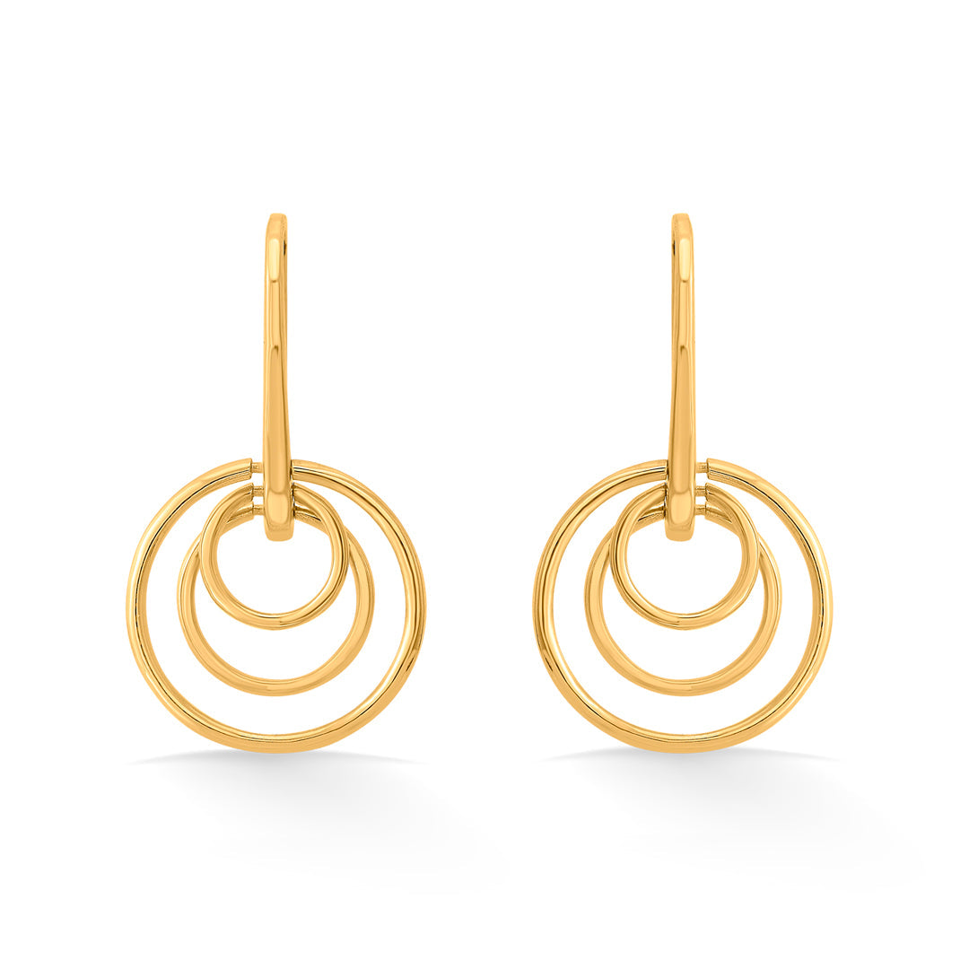 trinity ripple hoop & huggie gold earring