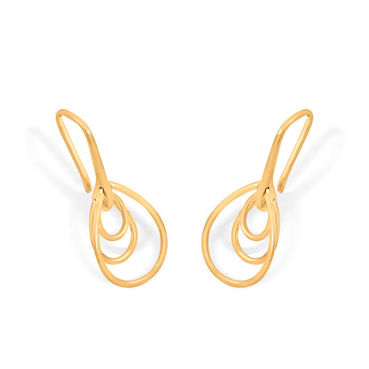 Charming Dewfall Hoop & Huggie Gold Earring