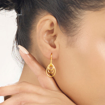 Charming Dewfall Hoop & Huggie Gold Earring