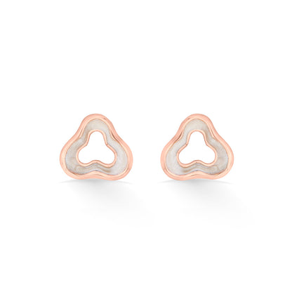 Rosy Clover Stud Gold Earring