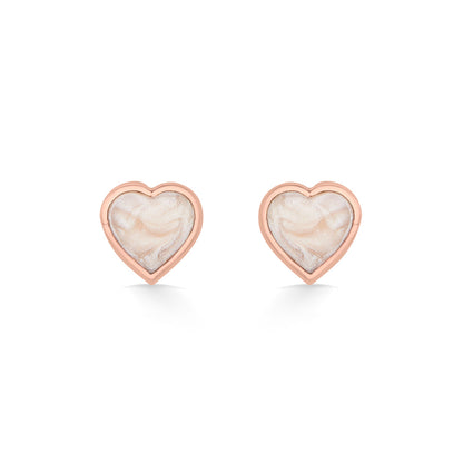 Marble Heart Stud Gold Earring