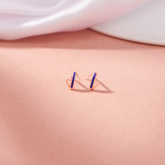 Minimal Stripes Stud Gold Earring