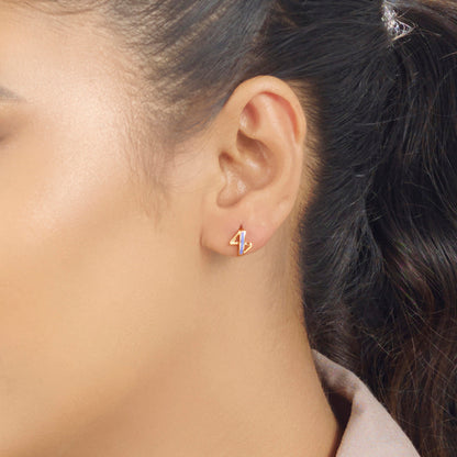 Minimal Stripes Stud Gold Earring