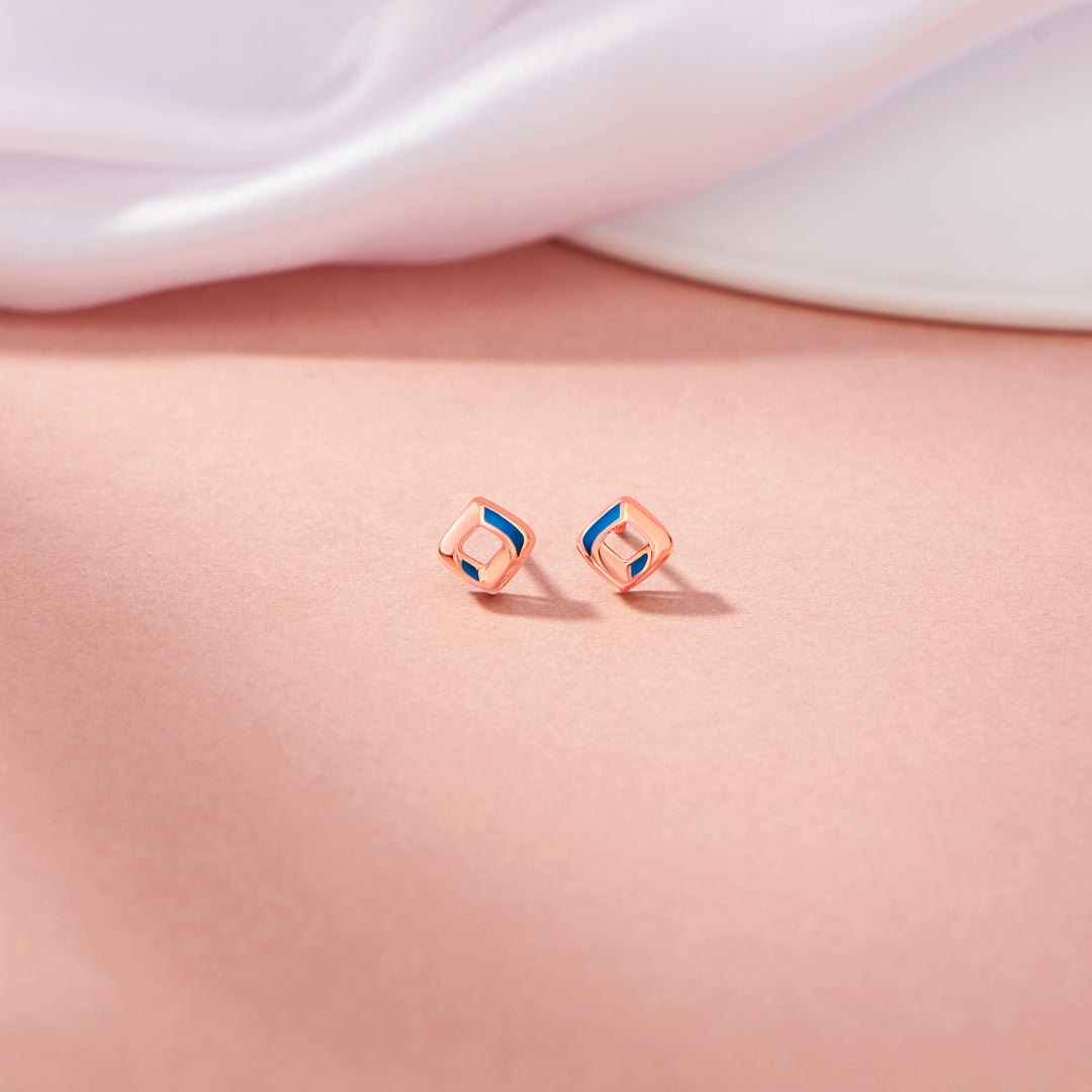 GeoPop Stud Gold Earring