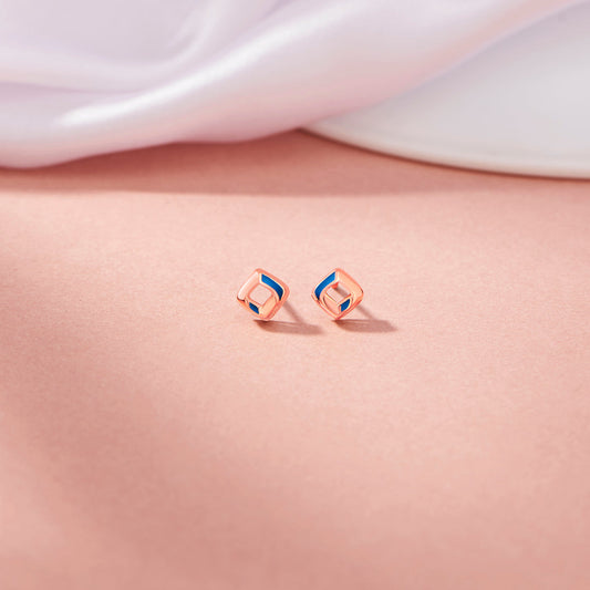 GeoPop Stud Gold Earring