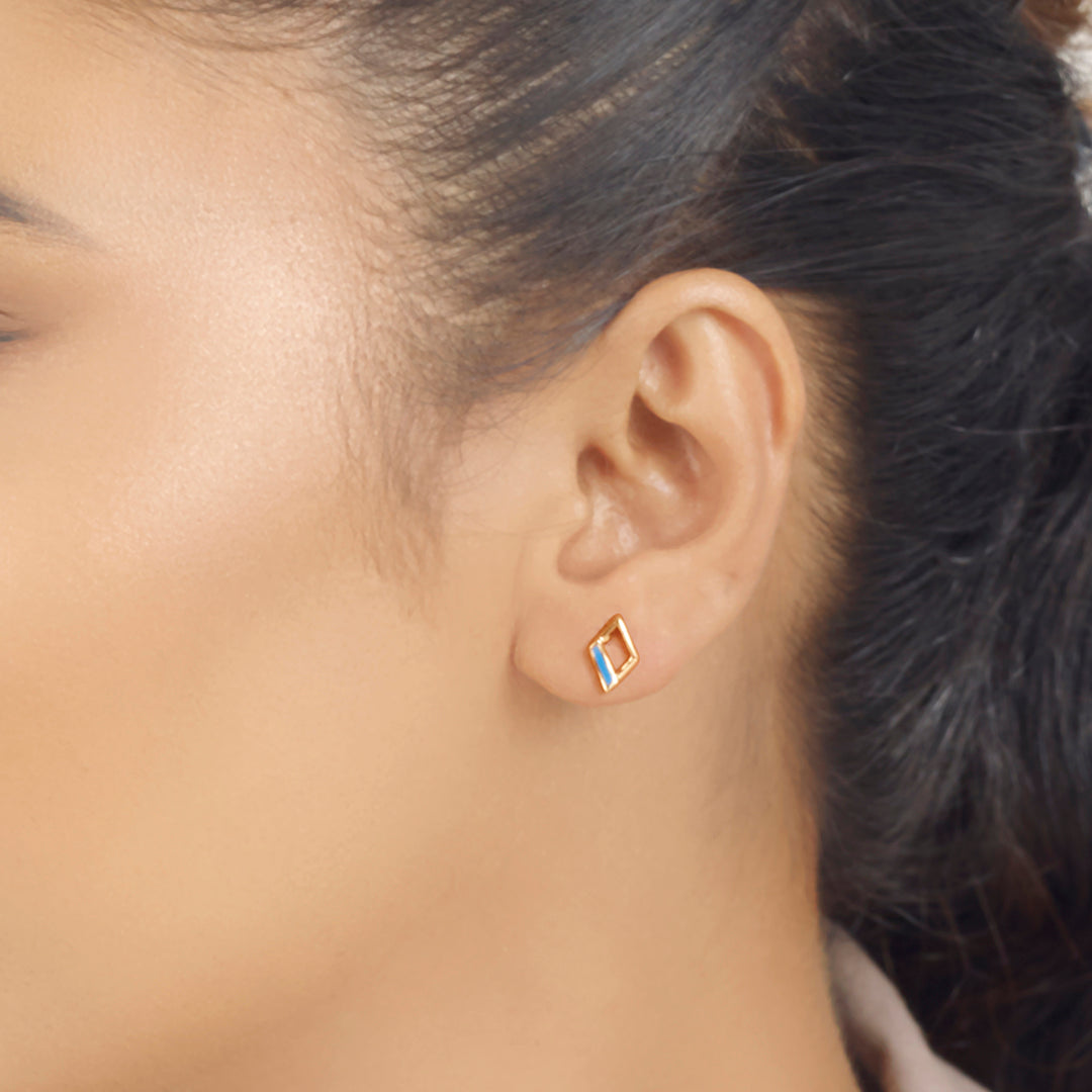 GeoPop Stud Gold Earring