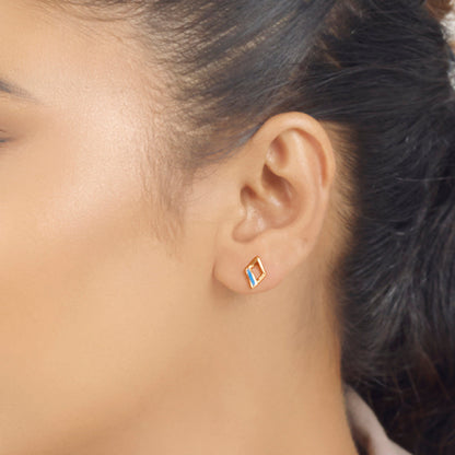 GeoPop Stud Gold Earring