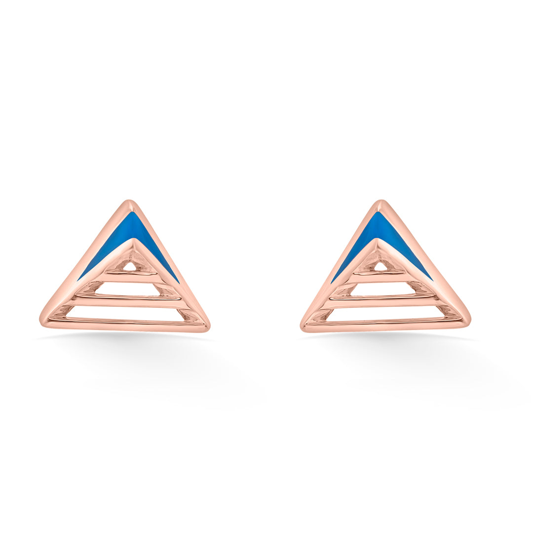 blue apex stud gold earring