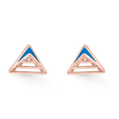 Blue Apex Stud Gold Earring