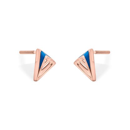 Blue Apex Stud Gold Earring