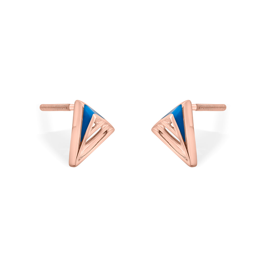 blue apex stud gold earring