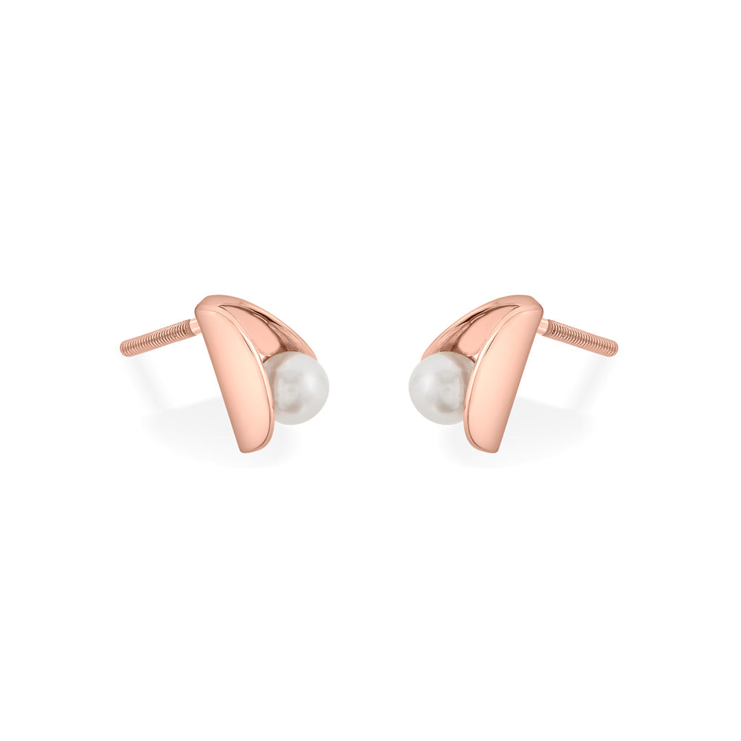 pearl axis stud gold earring