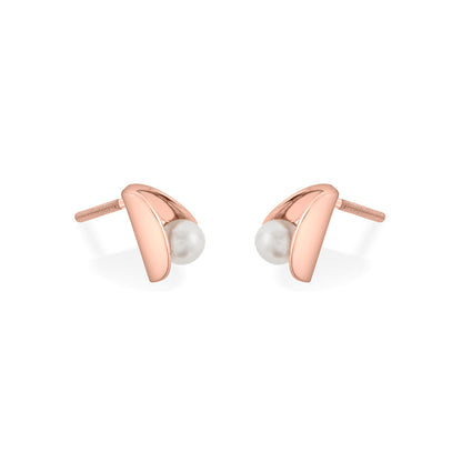 Pearl Axis Stud Gold Earring