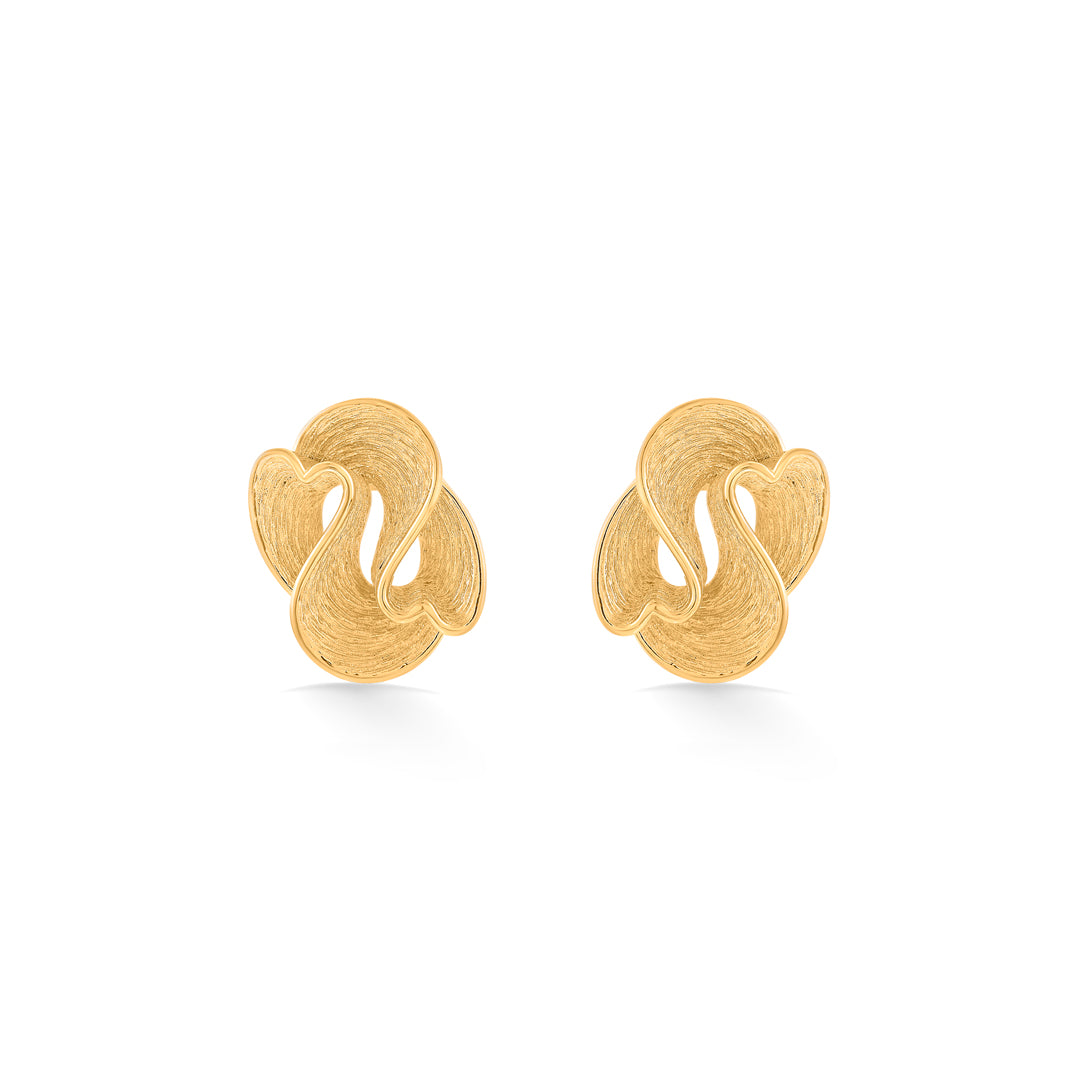whirl petals stud gold earring