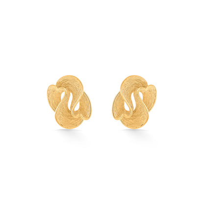 Whirl Petals Stud Gold Earring