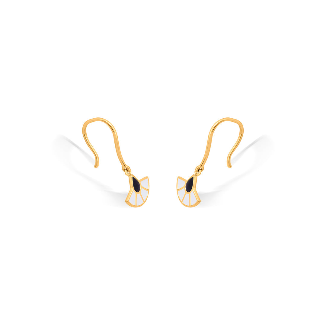 kyoto fan hoop & huggie gold earring