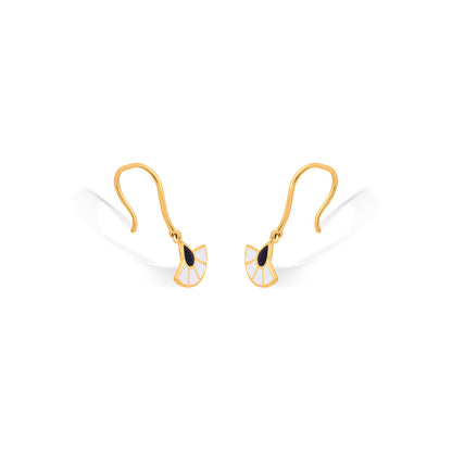 Kyoto Fan Hoop & Huggie Gold Earring