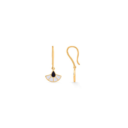 Kyoto Fan Hoop & Huggie Gold Earring
