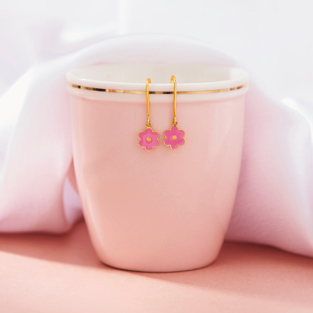 Sweet Daisy Hoop & Huggie Gold Earring